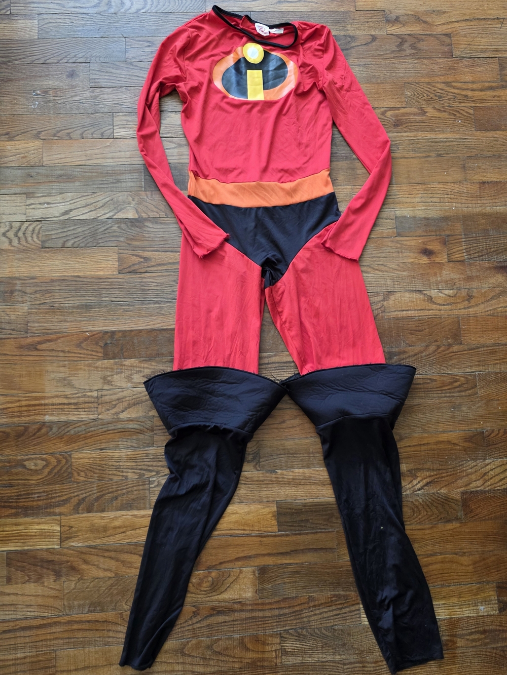 Disney Red and Black Women's Superhero Costume Jumpsuit with Orange Accents